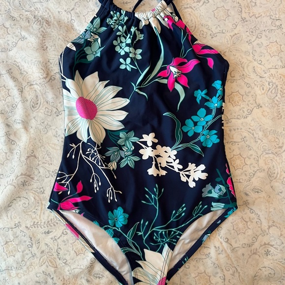 Kanu Surf Pink and Blue One Piece Swimsuit Vibrant Floral Design - Picture 1 of 8